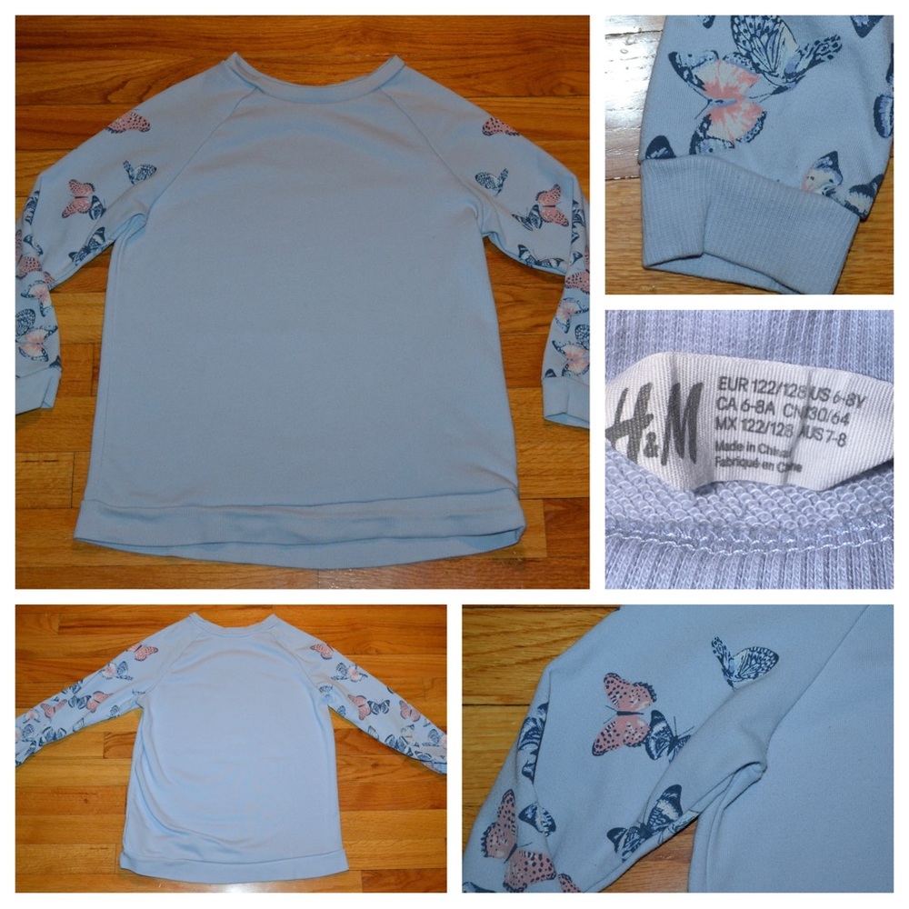 Youth girls H&M floral sweatshirt size 6-8Y (7)